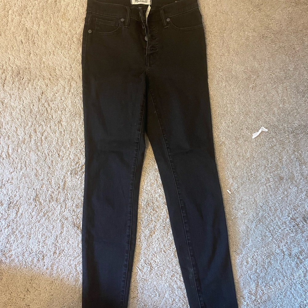 Madewell skinny button fly black jeans